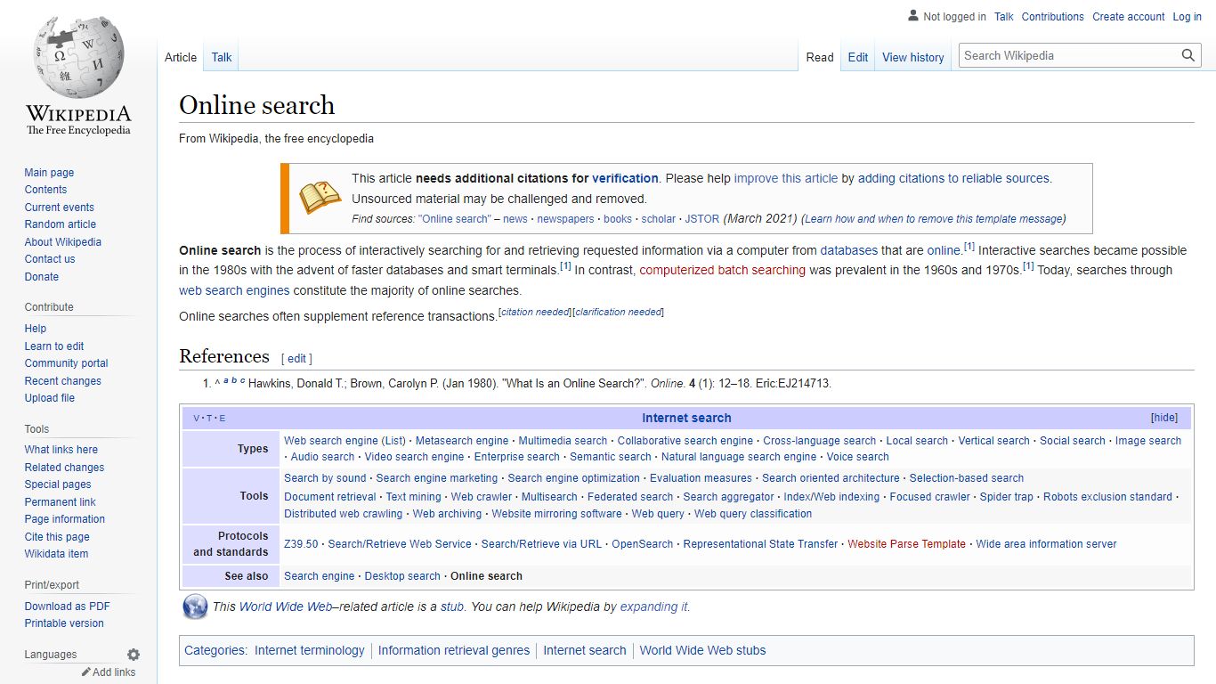 Online search - Wikipedia